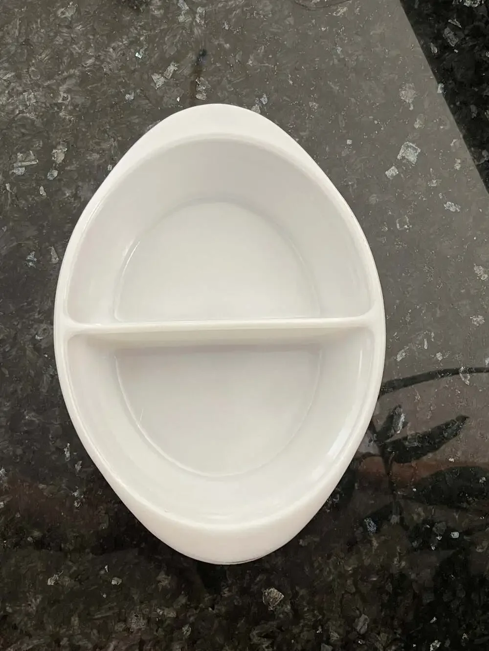 White Glasbake Divided Casserole